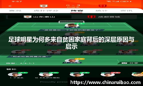 足球明星为何多来自贫困家庭背后的深层原因与启示